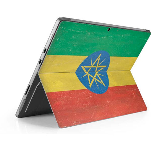 Ethiopia Flag Distressed Surface Pro 8 Skin
